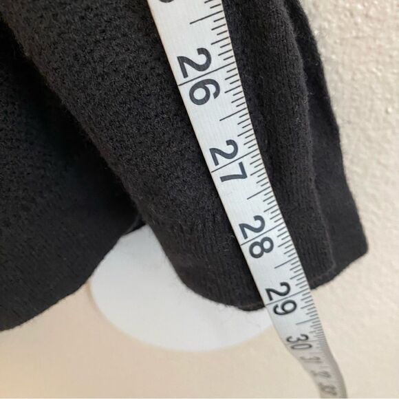 J. Jill black crew neck side slit button sleeve tunic sweater silk wool blend L - Picture 5 of 9